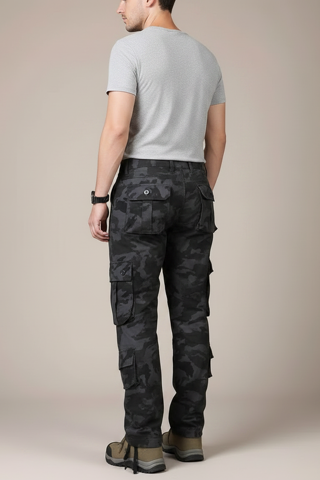 Pantalon Randonnée Camouflage Cargo Tactique Homme Coton - Gris Toile - vue 2