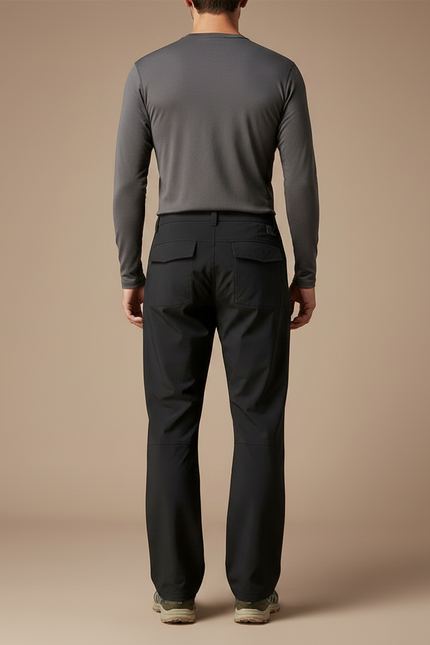 Pantalon Randonnée Noir Imperméable Respirant Zippé Homme - Polyester - vue 2