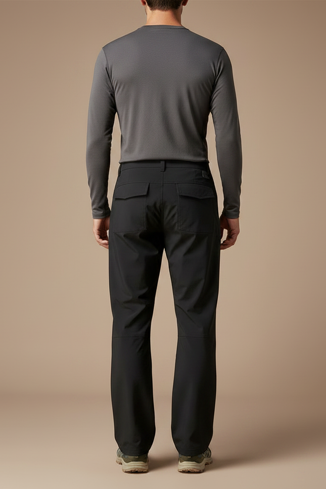 Pantalon Randonnée Noir Imperméable Respirant Zippé Homme - Polyester - vue 2