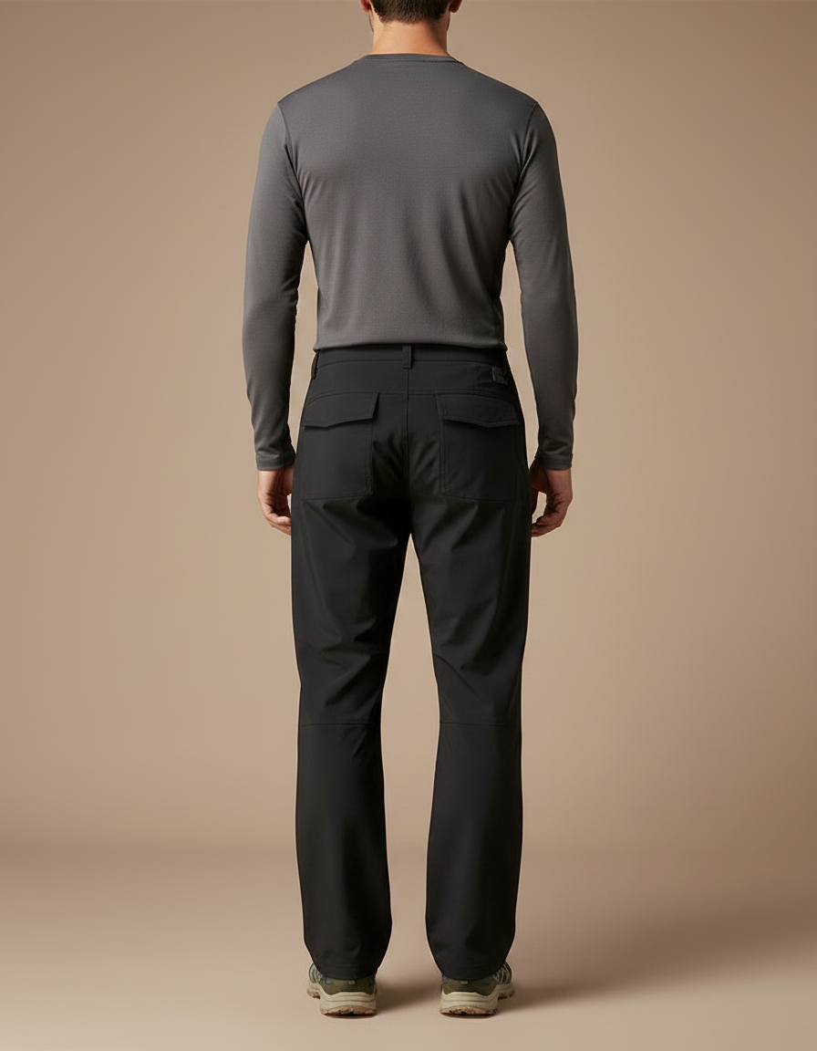 Pantalon Randonnée Noir Imperméable Respirant Zippé Homme - Polyester - vue 2