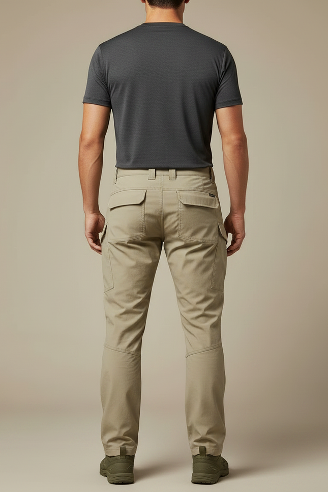 Pantalon Randonnée Cargo Kaki Confortable Résistant Homme - Polyester - vue 2