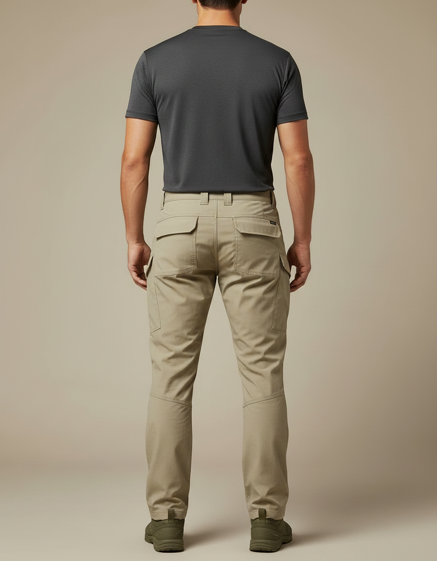 Pantalon Randonnée Cargo Kaki Confortable Résistant Homme - Polyester - vue 2