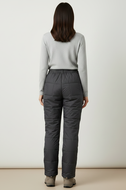 Pantalon Randonnée Noir Matelassé Chaud Hiver Femme - Gris Polyester - vue 2