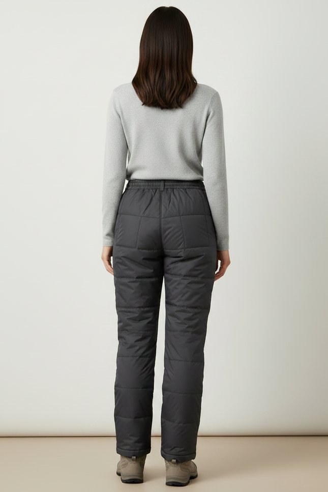 Pantalon Randonnée Noir Matelassé Chaud Hiver Femme - Gris Polyester - vue 2