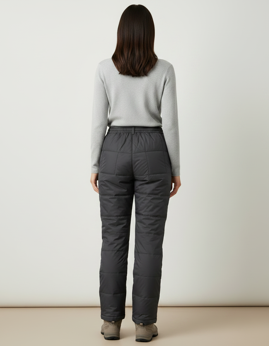 Pantalon Randonnée Noir Matelassé Chaud Hiver Femme - Gris Polyester - vue 2