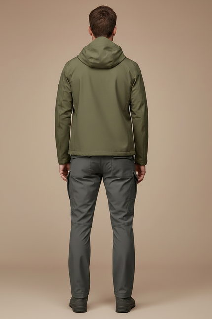 Pantalon Randonnée Gris Cargo Softshell Homme Épais - Polyester - vue 2