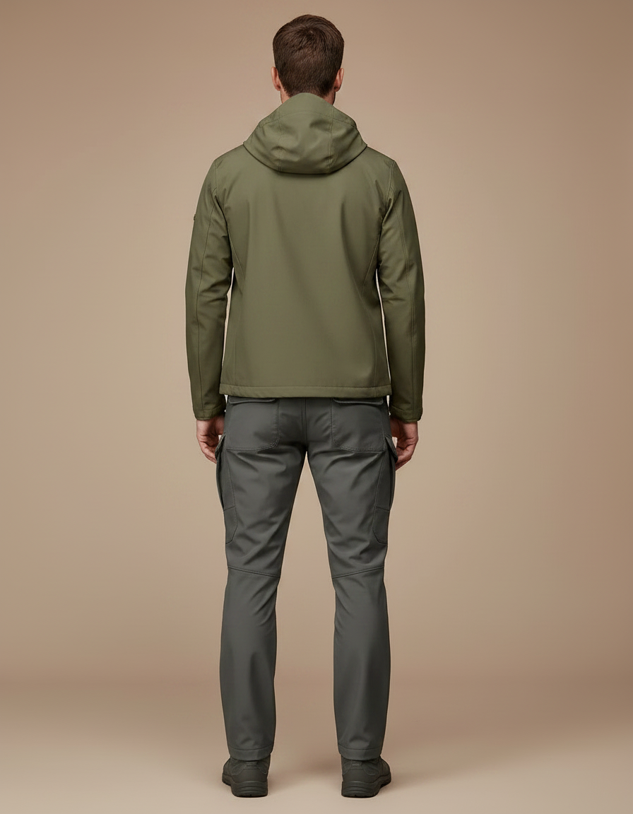 Pantalon Randonnée Gris Cargo Softshell Homme Épais - Polyester - vue 2
