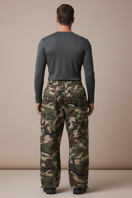 Pantalon Randonnée Camouflage Vert Ample Imperméable Homme - Multicolore Polyester - vue 2