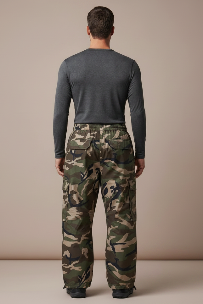 Pantalon Randonnée Camouflage Vert Ample Imperméable Homme - Multicolore Polyester - vue 2