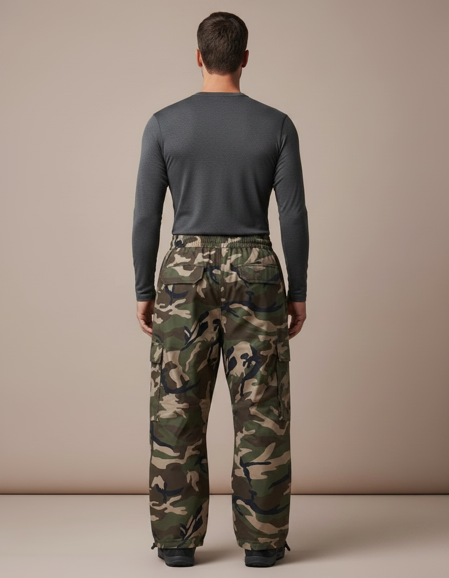 Pantalon Randonnée Camouflage Vert Ample Imperméable Homme - Multicolore Polyester - vue 2