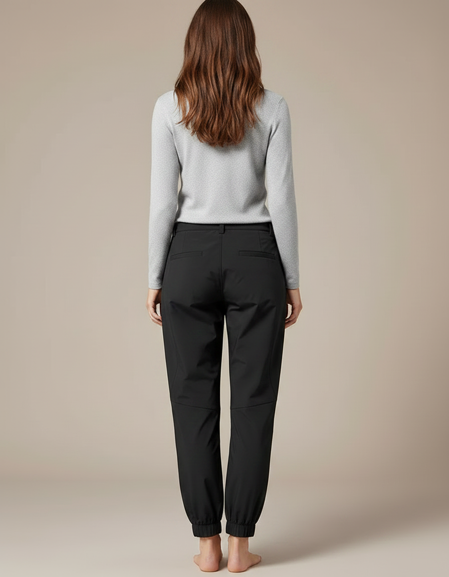 Pantalon Randonnée Déperlant Femme - Noir Polyester - vue 2