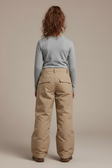 Pantalon Randonnée Beige Ample Imperméable Fille - Polyester - vue 2