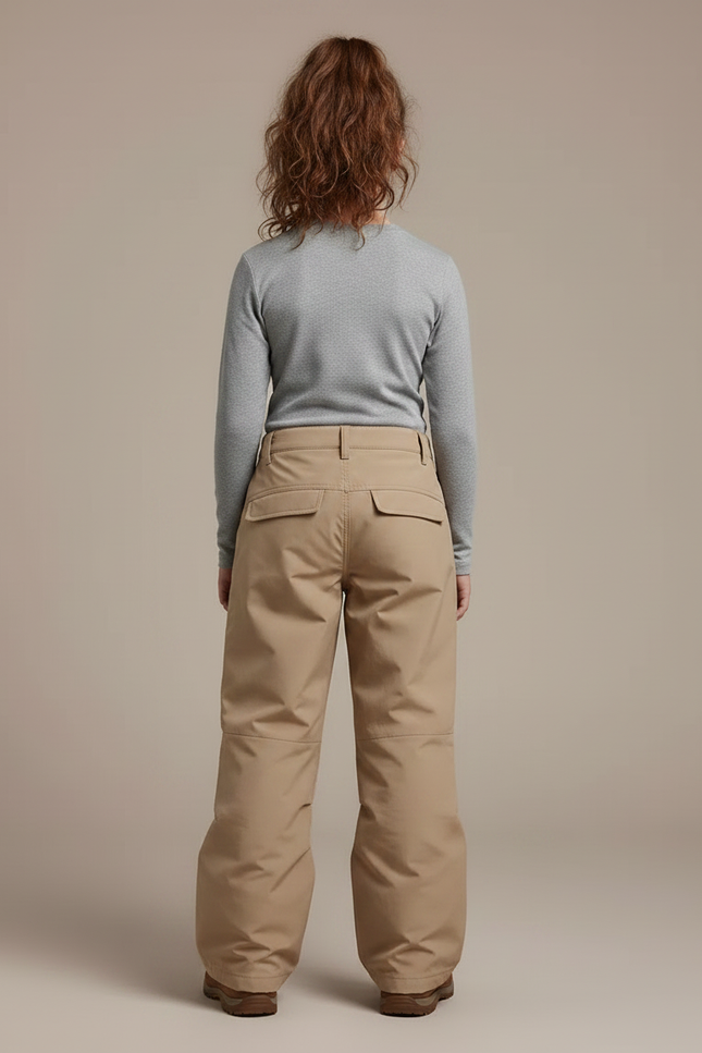 Pantalon Randonnée Beige Ample Imperméable Fille - Polyester - vue 2