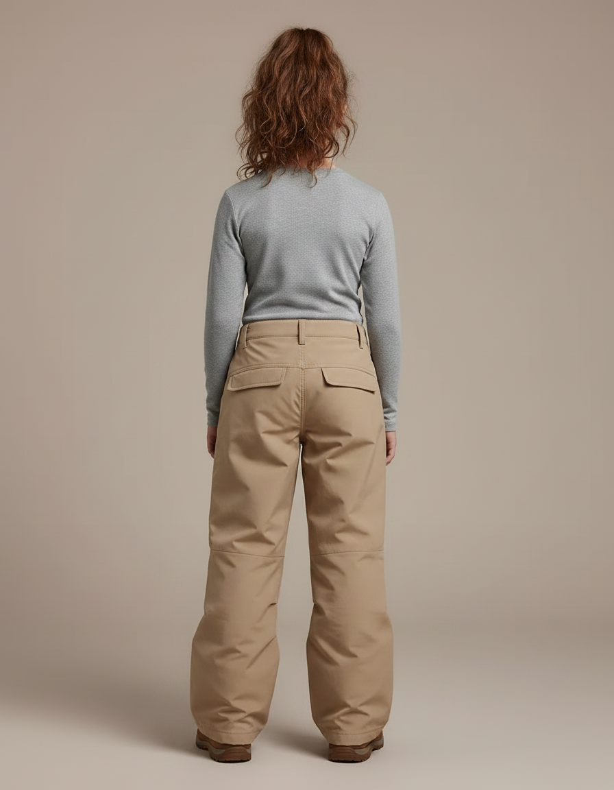 Pantalon Randonnée Beige Ample Imperméable Fille - Polyester - vue 2