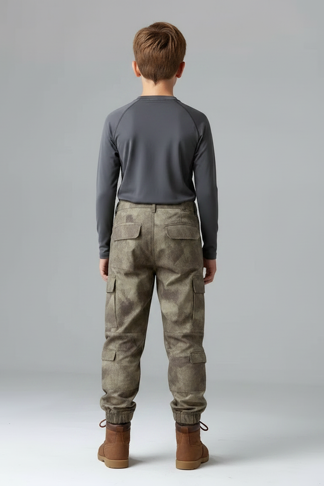 Pantalon Randonnée Camouflage Cargo Enfant Robuste - Imprimé Polyester - vue 2