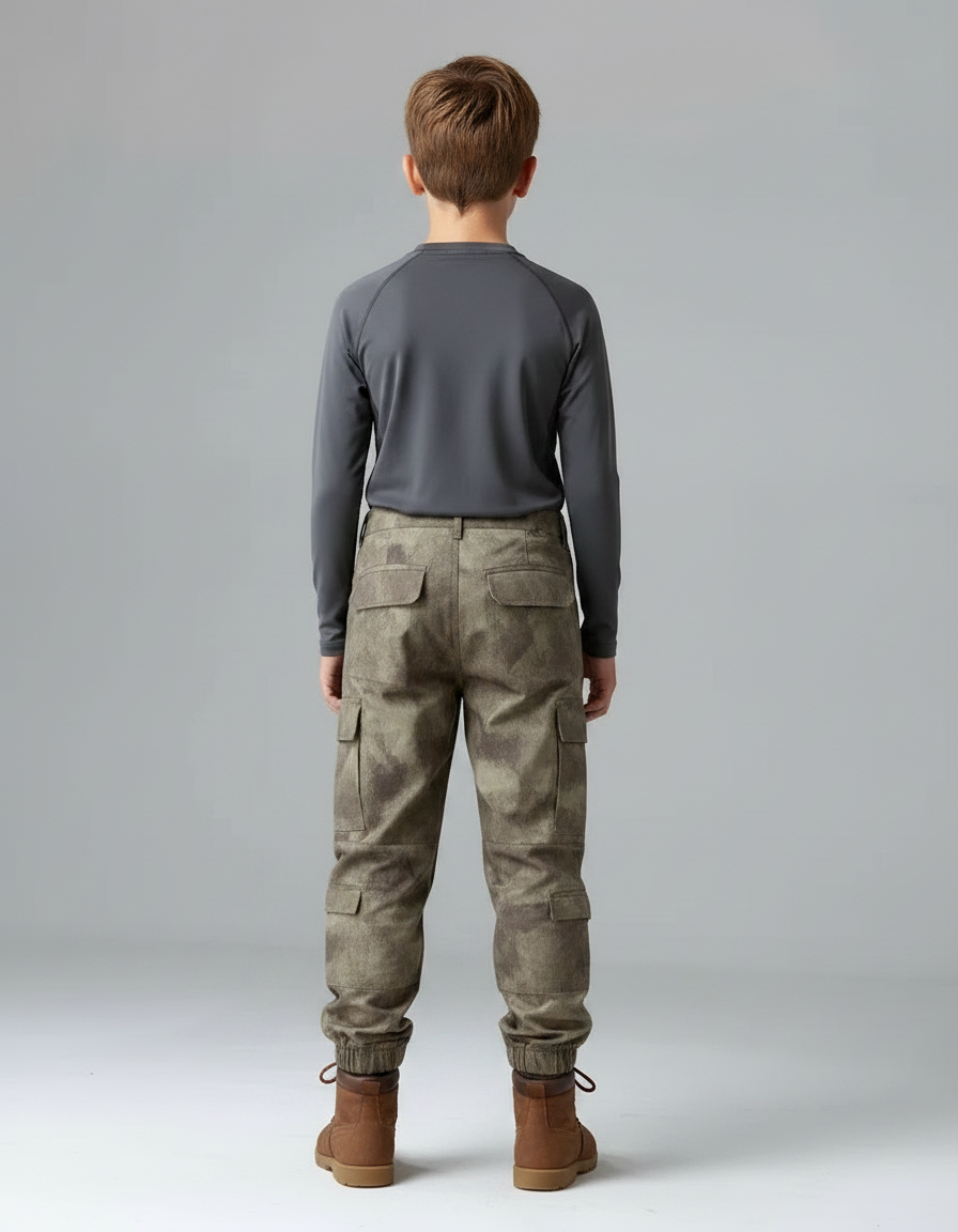 Pantalon Randonnée Camouflage Cargo Enfant Robuste - Imprimé Polyester - vue 2