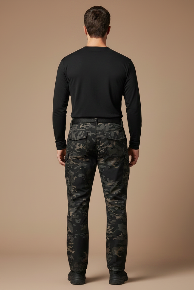 Pantalon Randonnée Camouflage Homme Tactique Softshell Hiver - Multicolore Polyester - vue 2