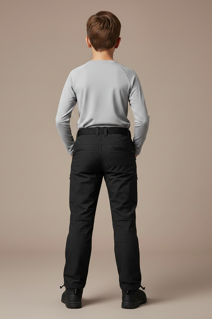 Pantalon Randonnée Noir Enfant Multi-Poches Résistant Léger - Polyester - vue 2