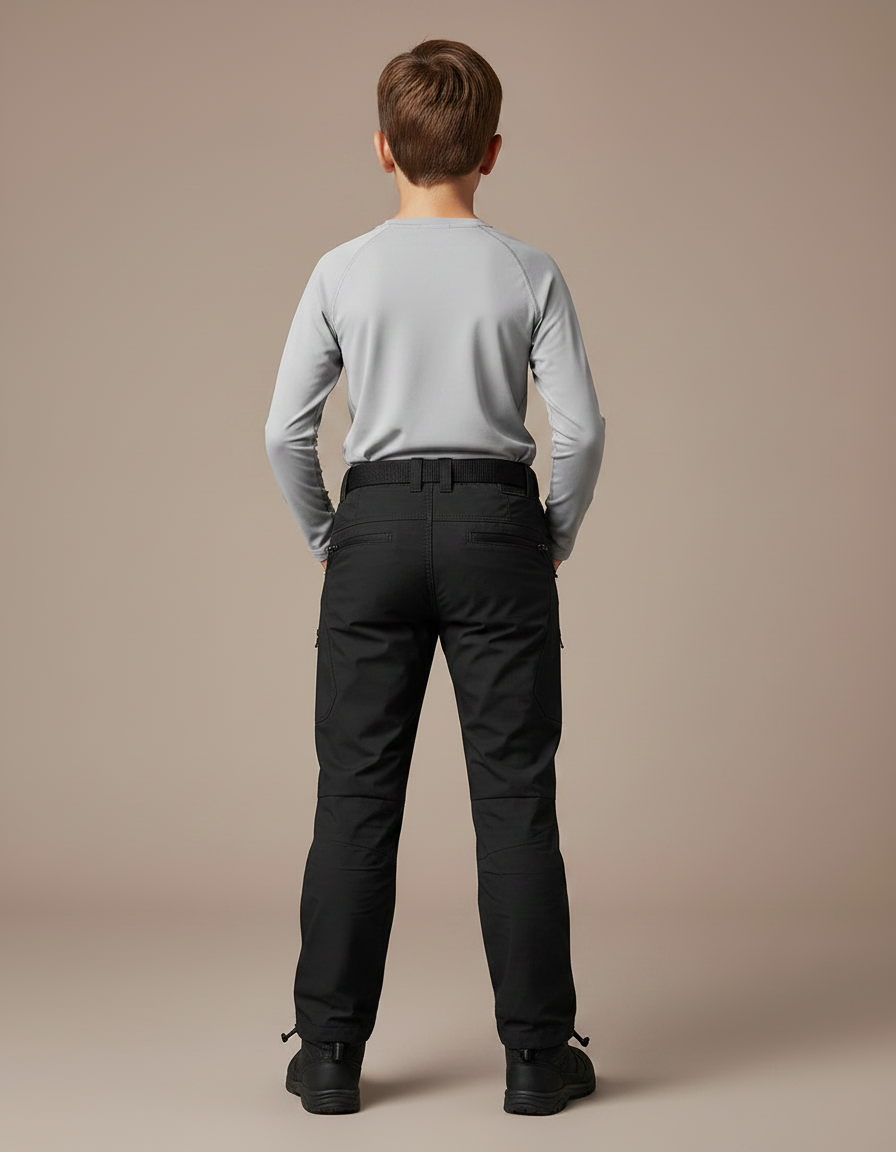 Pantalon Randonnée Noir Enfant Multi-Poches Résistant Léger - Polyester - vue 2