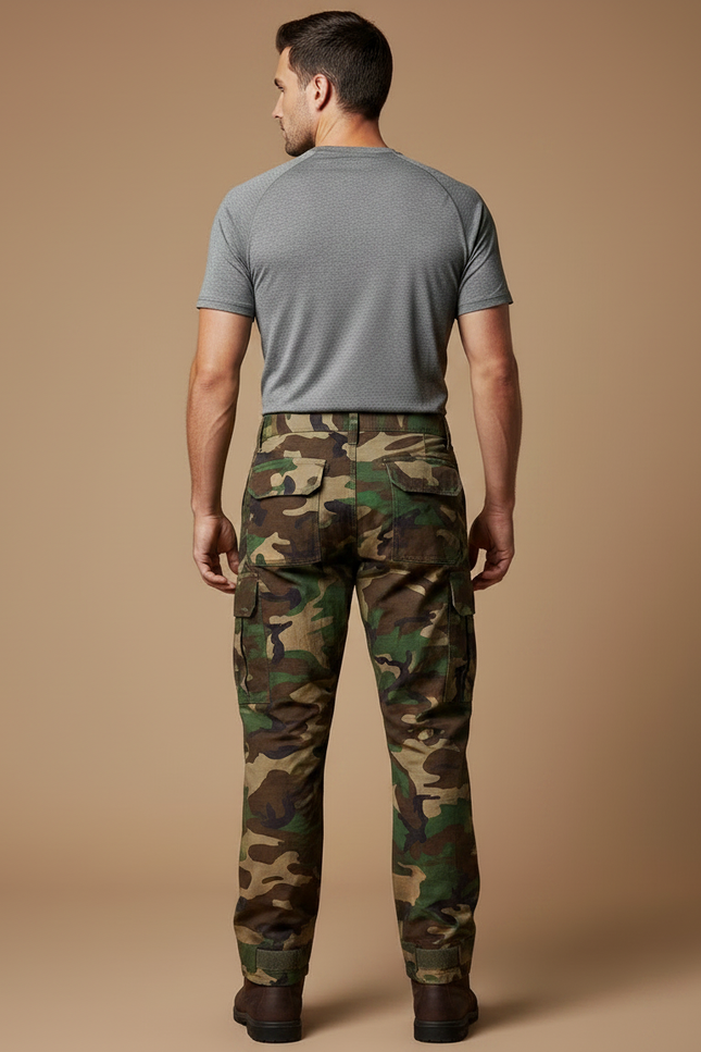 Pantalon Randonnée Camouflage Multipoches Homme Robuste Militaire - Multicolore Toile - vue 2