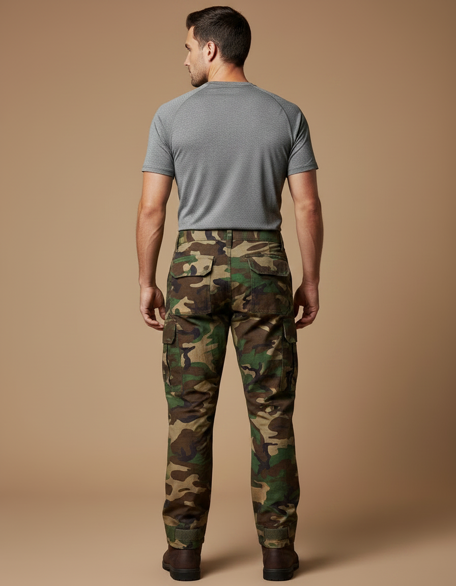 Pantalon Randonnée Camouflage Multipoches Homme Robuste Militaire - Multicolore Toile - vue 2