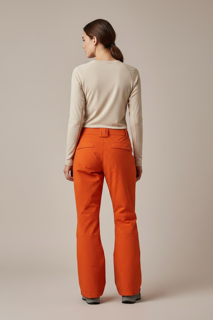 Pantalon Randonnée Orange Imperméable Femme Taille Élastique - Polyester - vue 2