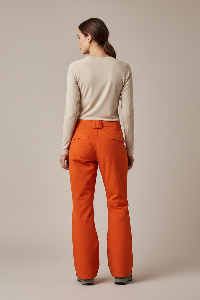 Pantalon Randonnée Orange Imperméable Femme Taille Élastique - Polyester - vue 2