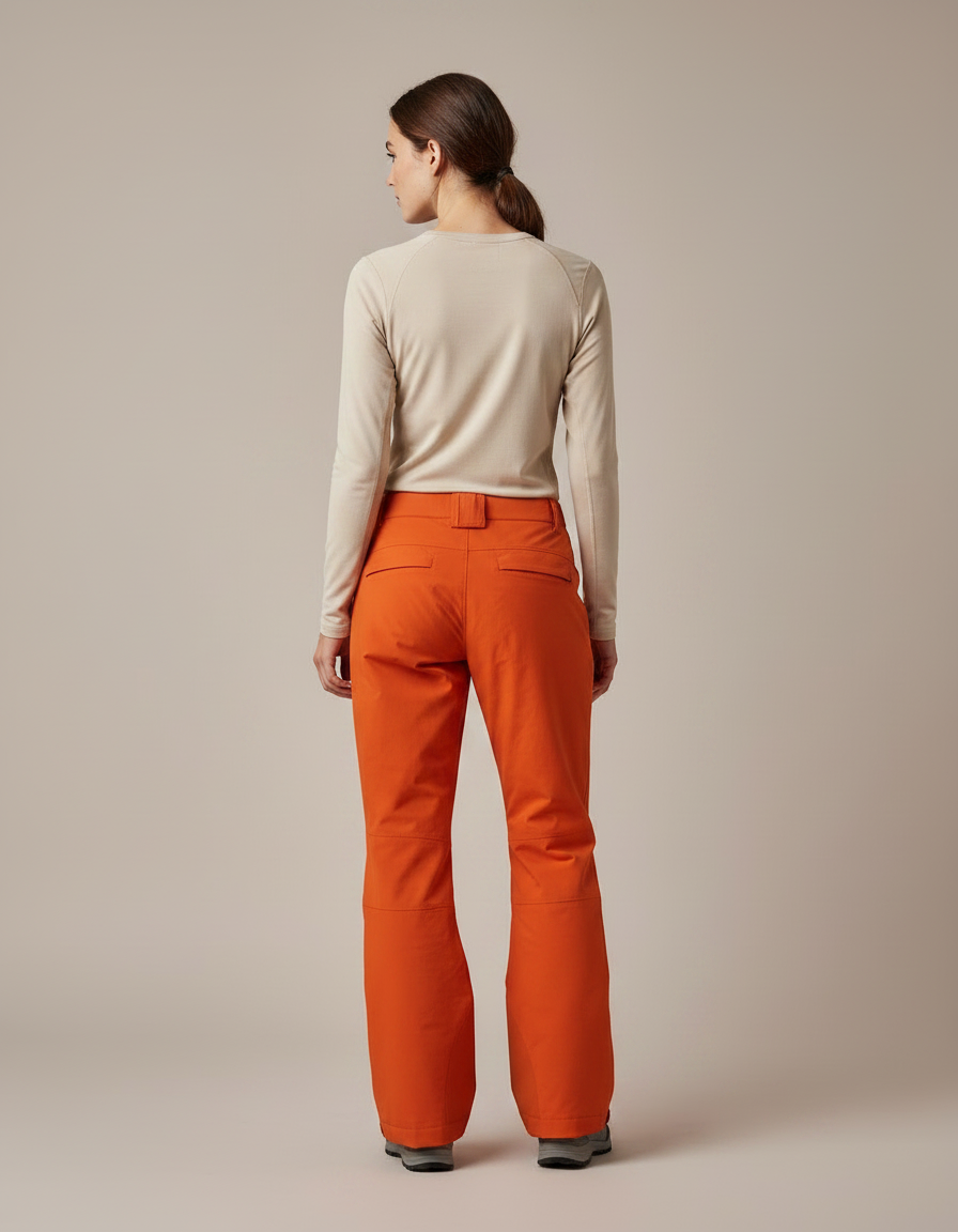 Pantalon Randonnée Orange Imperméable Femme Taille Élastique - Polyester - vue 2