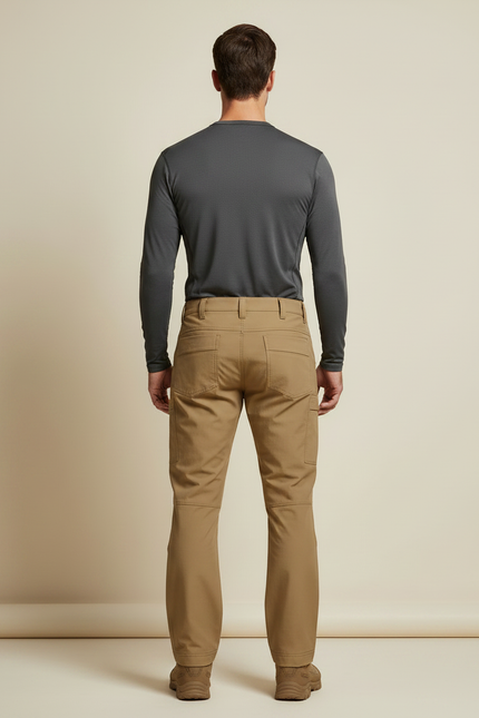 Pantalon Randonnée Kaki Confortable Résistant Homme - Gabardine - vue 2