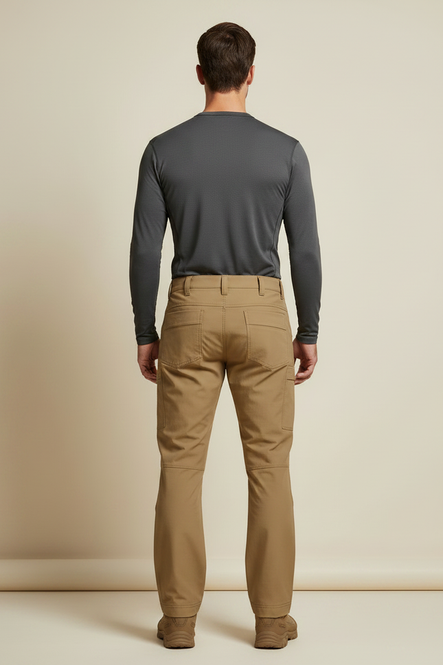Pantalon Randonnée Kaki Confortable Résistant Homme - Gabardine - vue 2