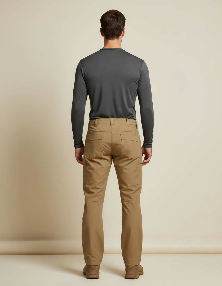 Pantalon Randonnée Kaki Confortable Résistant Homme - Gabardine - vue 2