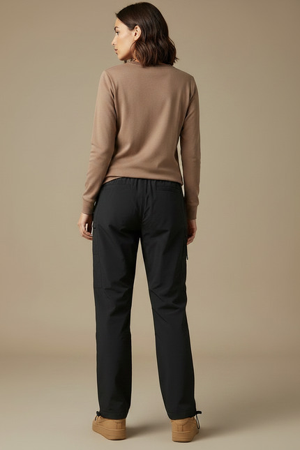 Pantalon Randonnée Noir Cargo Femme Fluide Décontracté - Polyester - vue 2