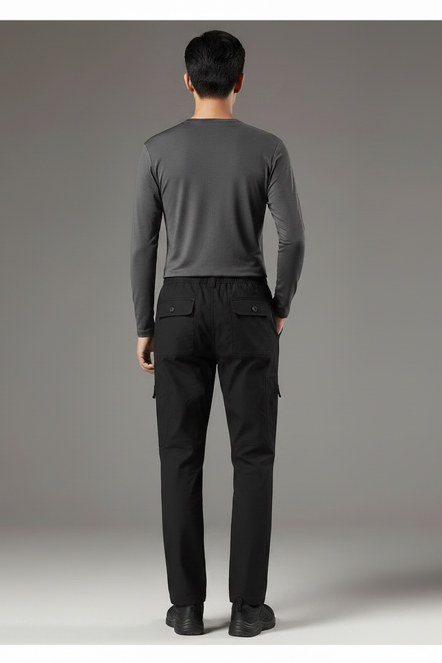 Pantalon Randonnée Noir Cargo Homme Décontracté Ample - Polyester - vue 2
