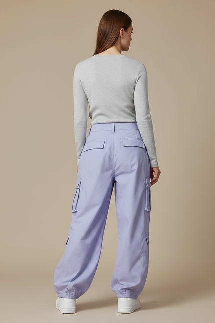 Pantalon Randonnée Violet Ample Cargo Imperméable Femme - Polyester - vue 2