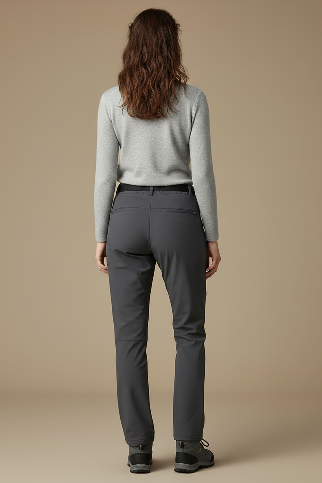 Pantalon Randonnée Gris Anthracite Femme Stretch Imperméable - Polyester - vue 2