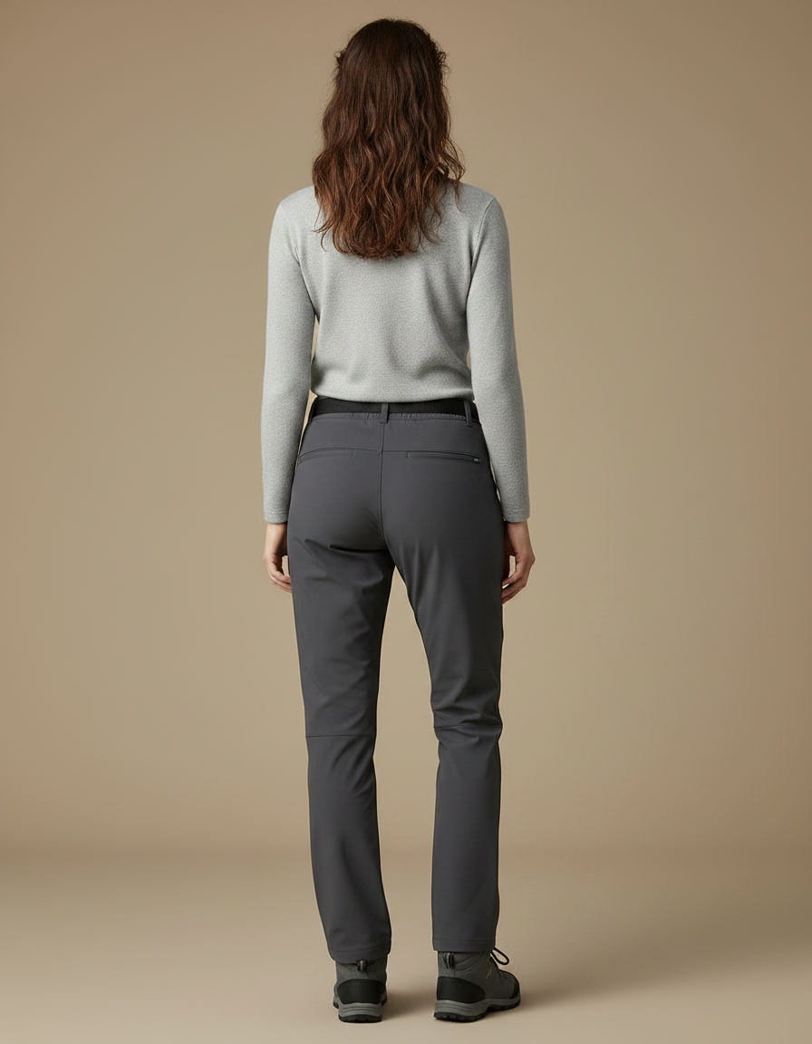 Pantalon Randonnée Gris Anthracite Femme Stretch Imperméable - Polyester - vue 2