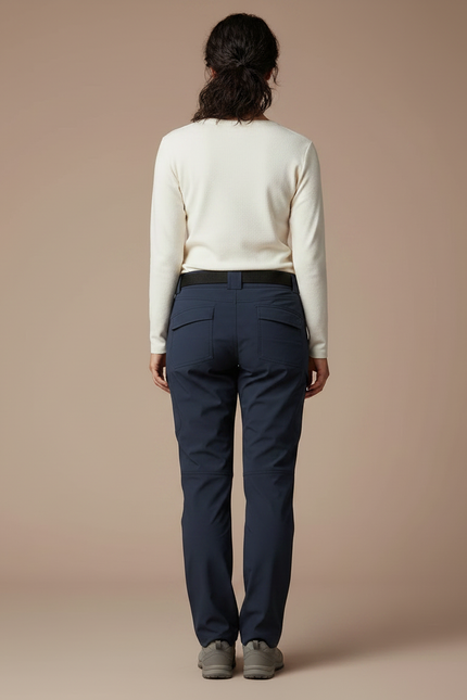 Pantalon Randonnée Bleu Marine Cargo Femme Droit - Polyester - vue 2