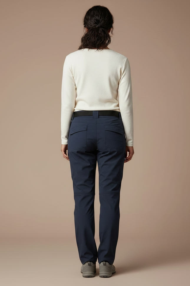 Pantalon Randonnée Bleu Marine Cargo Femme Droit - Polyester - vue 2