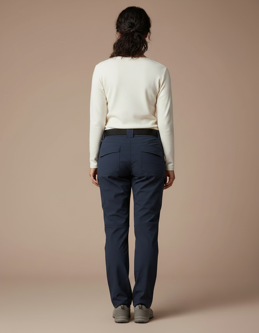 Pantalon Randonnée Bleu Marine Cargo Femme Droit - Polyester - vue 2
