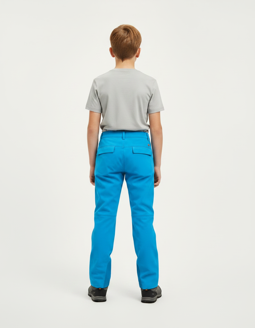 Pantalon Randonnée Enfant Bicolore Imperméable Coupe-vent Bleu - Polyester - vue 2