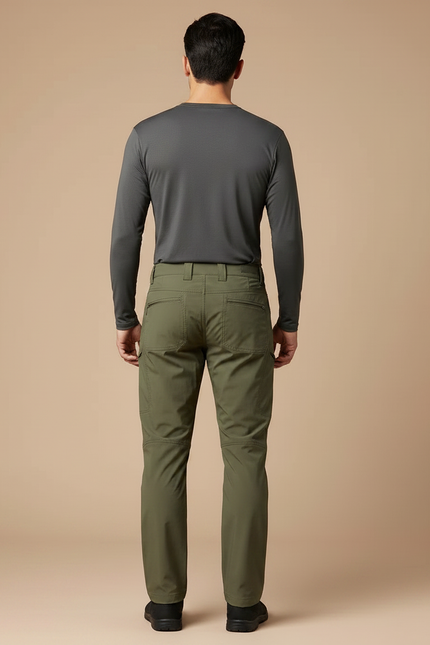 Pantalon Randonnée Kaki Multi-Poches Confortable Homme - Polyester - vue 2