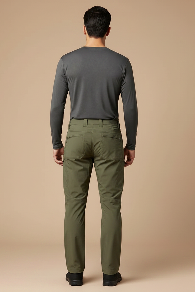 Pantalon Randonnée Kaki Multi-Poches Confortable Homme - Polyester - vue 2