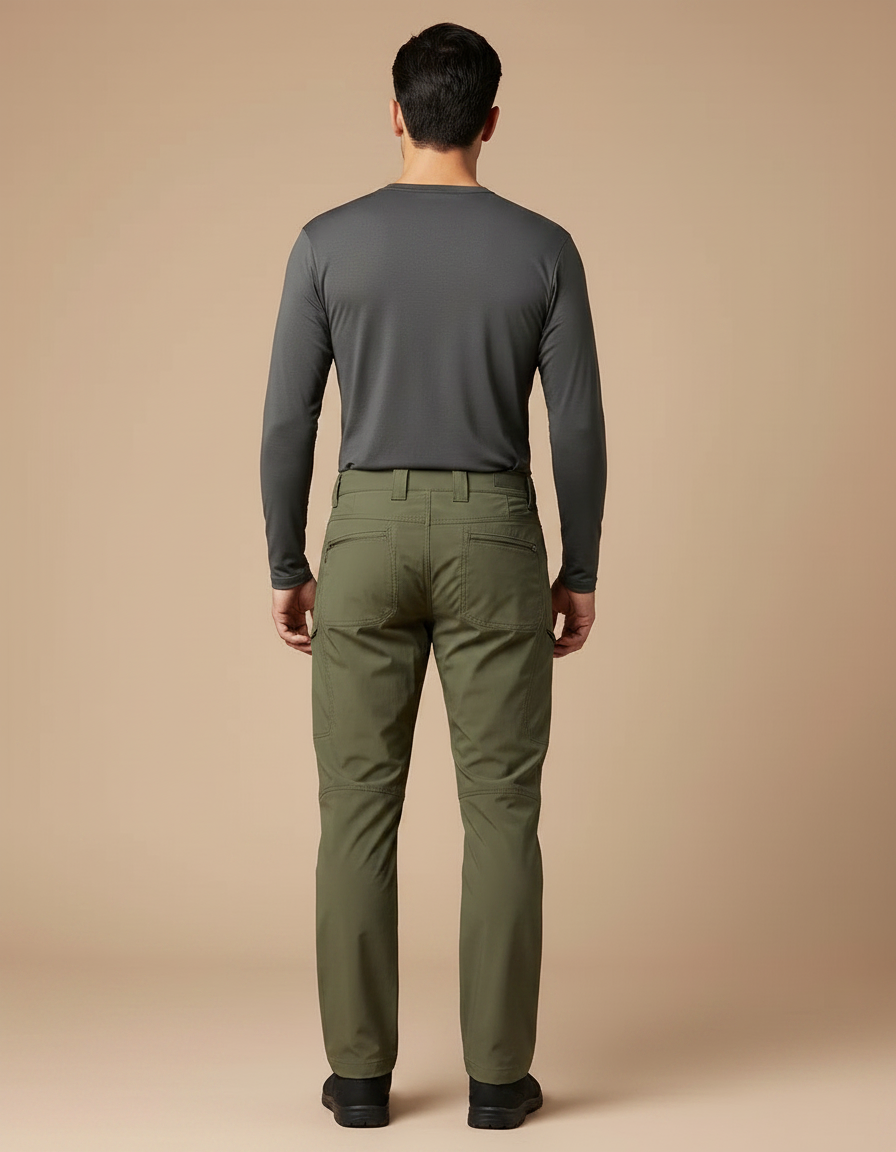 Pantalon Randonnée Kaki Multi-Poches Confortable Homme - Polyester - vue 2