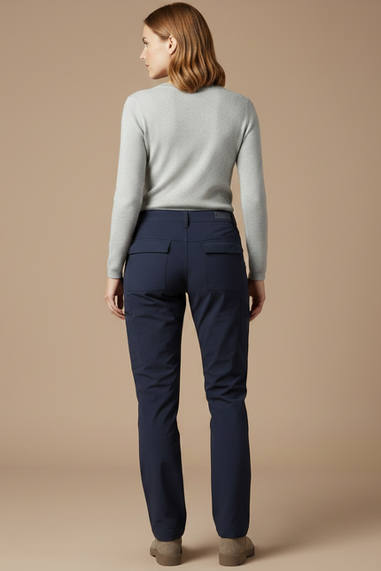 Pantalon Randonnée Femme Bleu Marine Cargo Léger - Polyester - vue 2