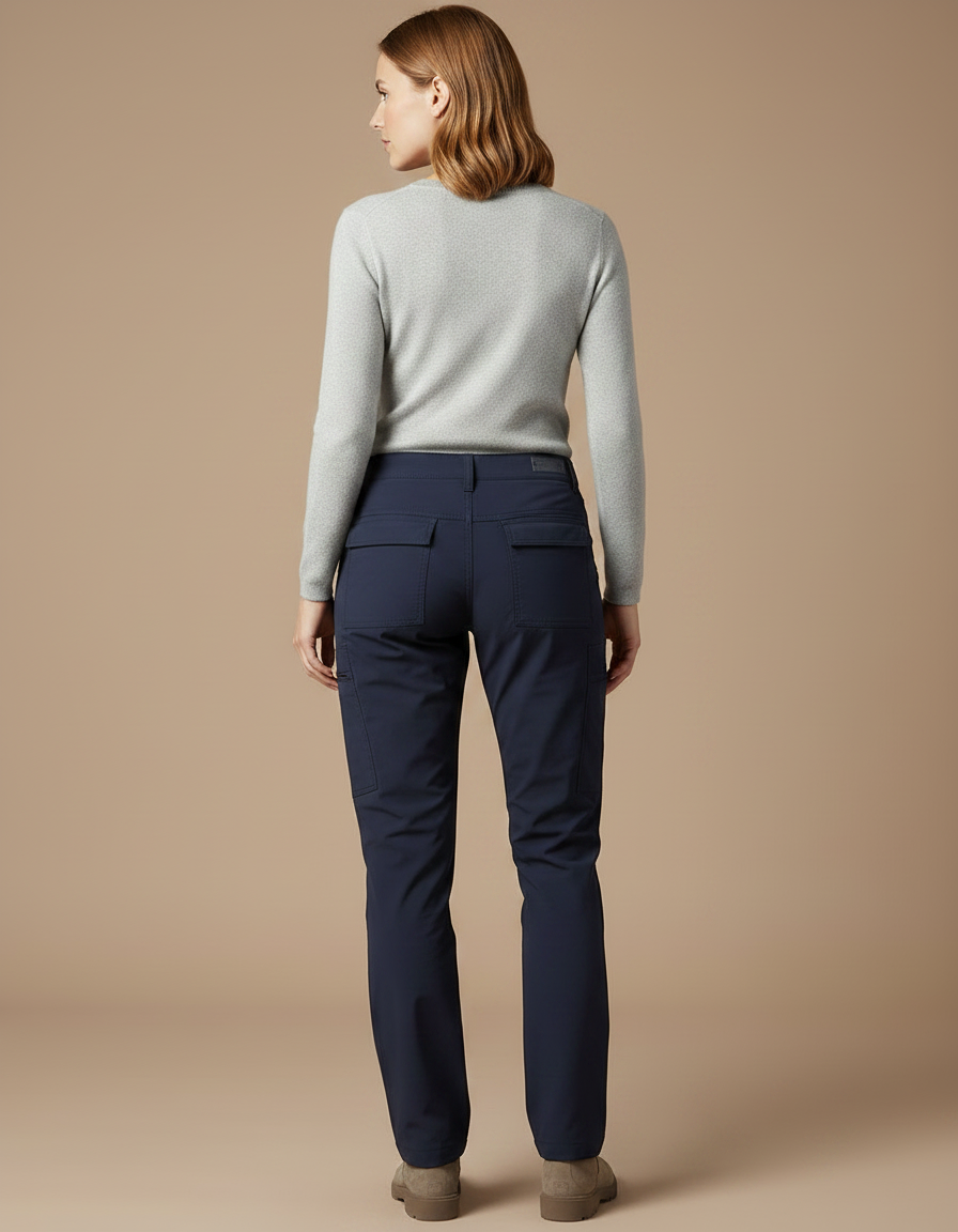 Pantalon Randonnée Femme Bleu Marine Cargo Léger - Polyester - vue 2