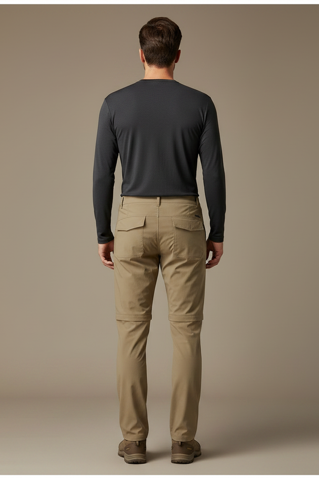 Pantalon Randonnée Convertible Beige Léger Séchage Rapide Homme - Polyester - vue 2