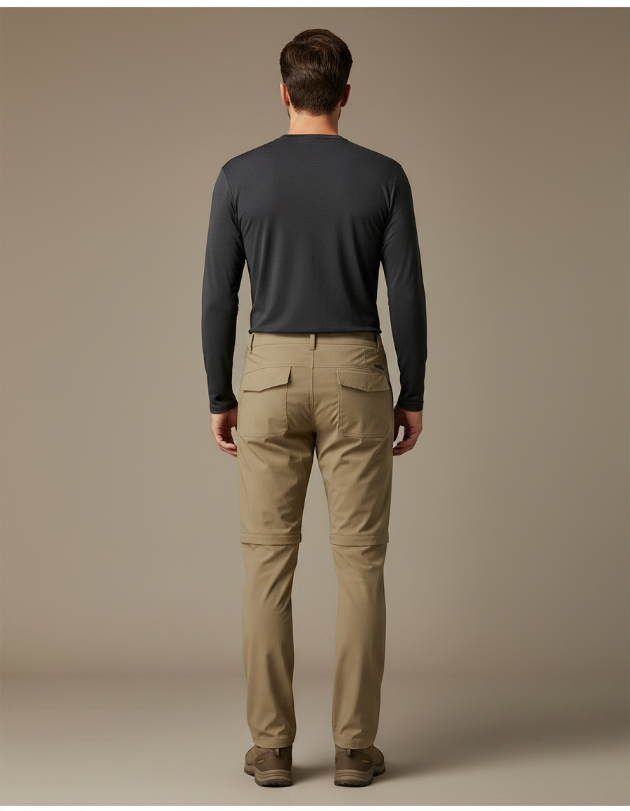 Pantalon Randonnée Convertible Beige Léger Séchage Rapide Homme - Polyester - vue 2