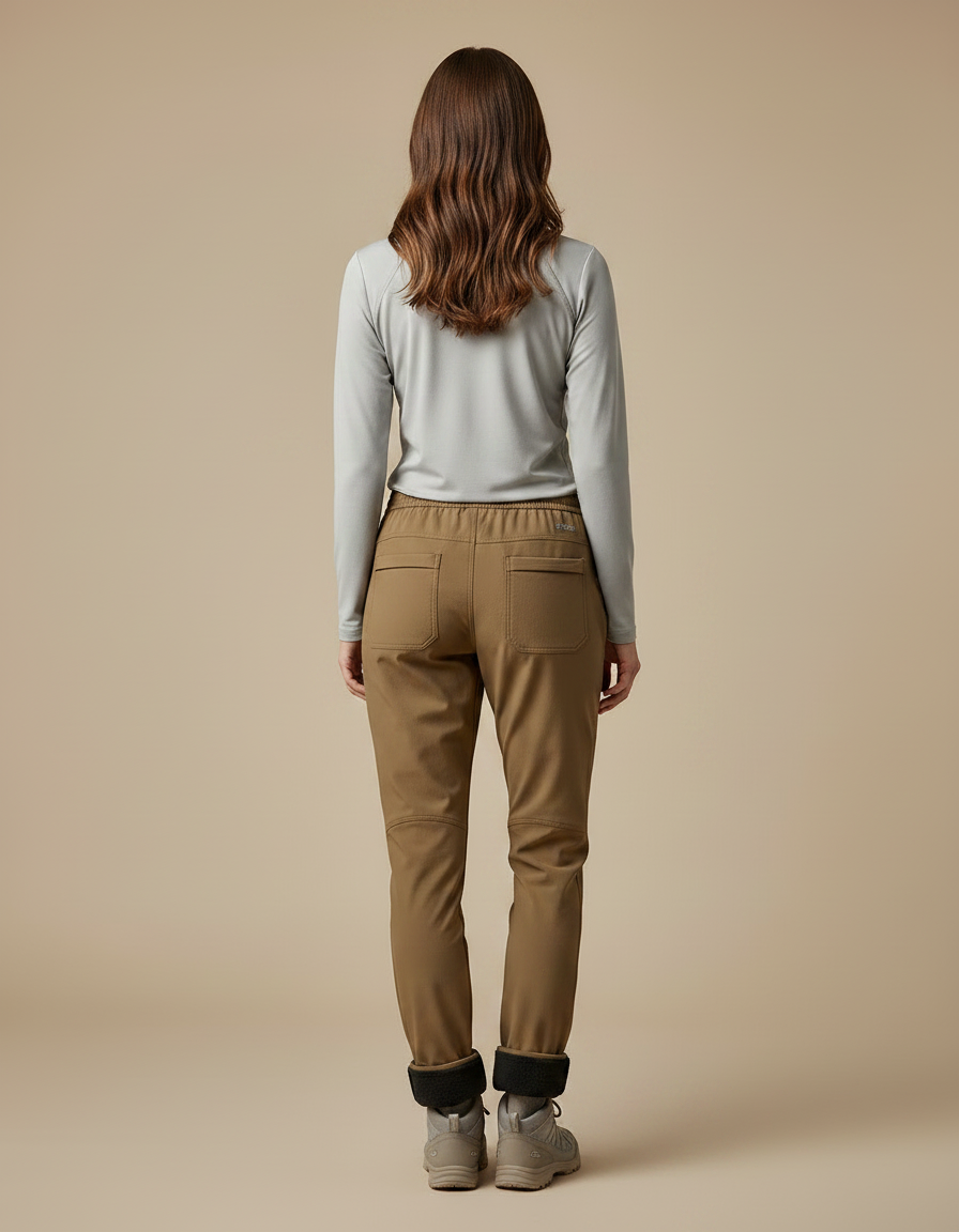 Pantalon Randonnée Marron Doublé Polaire Femme Chaud - Polyester - vue 2