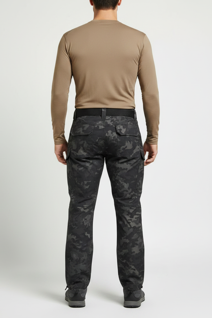 Pantalon Randonnée Camouflage Cargo Homme Softshell Épais - Multicolore Polyester - vue 2