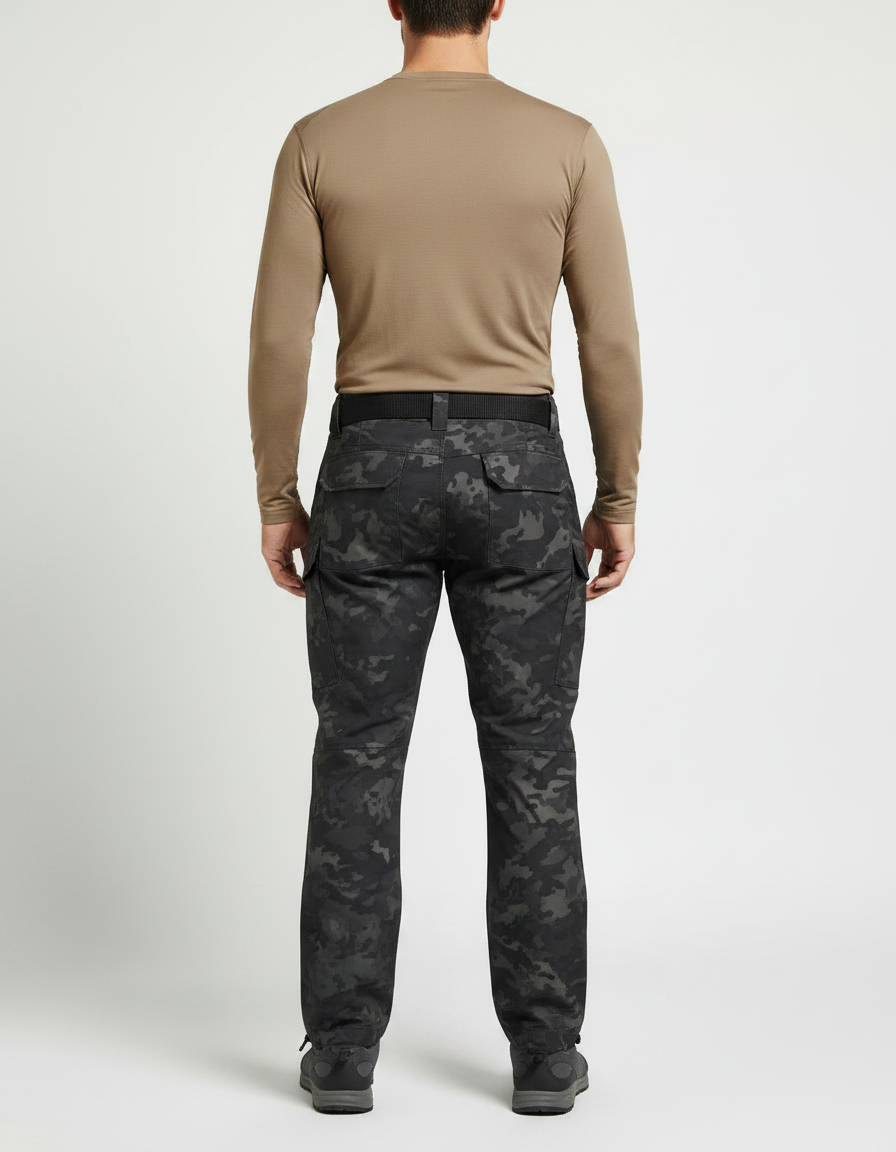 Pantalon Randonnée Camouflage Cargo Homme Softshell Épais - Multicolore Polyester - vue 2
